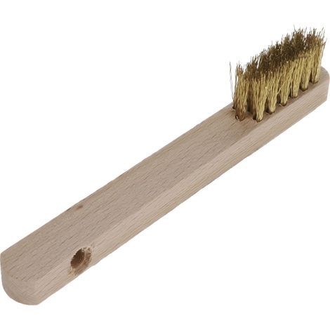 Osborn Drahtbürste für Zündkerze 45x18mm - Zündkerzenbürste mit Stiel aus Holz, Messingdraht (1/4)