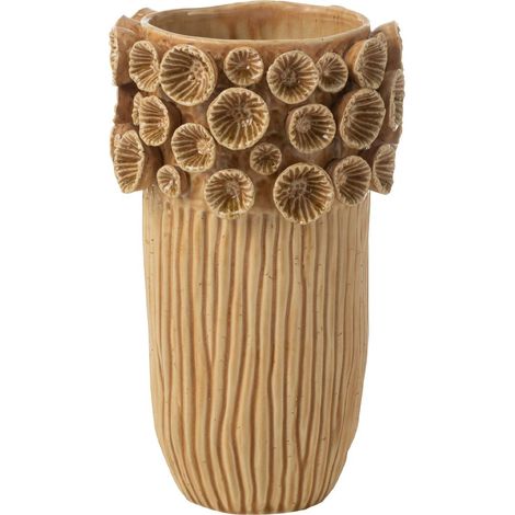 Vase Corail en Argile "Isidro" 32cm Ocre