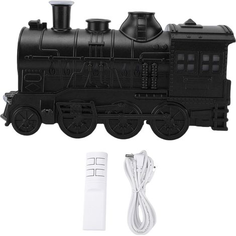 Train Shaped Humidifier with Night Light Essential Oil Diffuser Cool Mist Humidifier Dual Spray Modes Black (1/5)