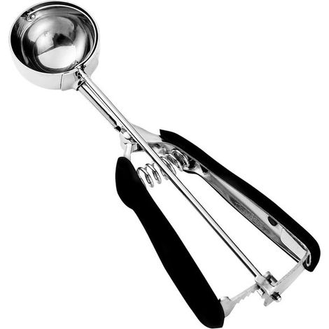 Grande cucchiaio per impasto di biscotti, paletta per gelato con meccanismo a molla, in acciaio inossidabile, manico ergonomico. (1/4)