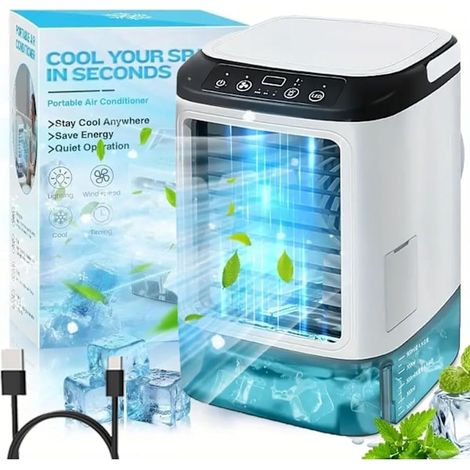 Ventilateur climatiseur portable, double brumisation, réglage en 3 étapes, silencieux, pour la maison-AquaForge (1/5)