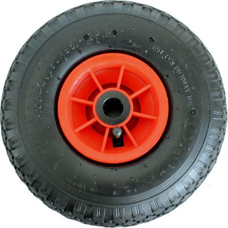 Sackkarrenrad Luftrad 260x85 3.00-4 Achlänge 75 mm 4PR Lagen mit Nadellager rot (1/5)