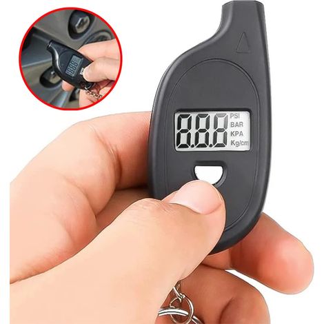 Mini manomètre numérique LCD pour pneus de voiture, mini porte-clés, testeur de pression des pneus de voiture et de moto, alarme de sécurité des pneus