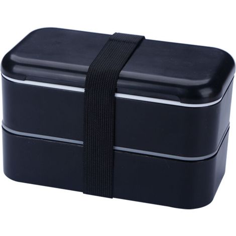 Lunch Box Noir Couverts Bento Box 2 Compartiments Hermétiques 1200 ML Micro-Ondes Lave-Vaisselle Boîte Déjeuner Adulte Enfant (1/4)