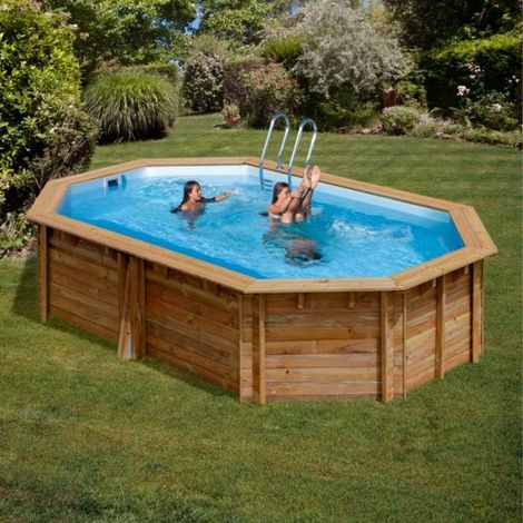 Piscina fuori terra in legno Cannelle Gre 535x335x117 cm-Kit base (1/5)