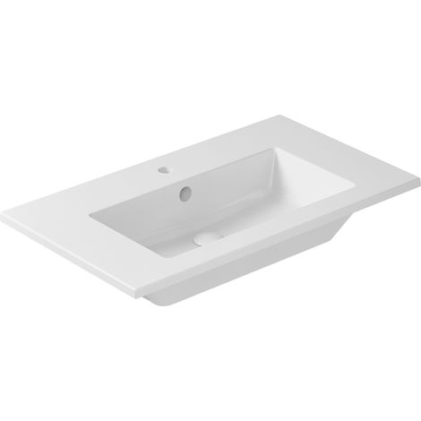 Lavabo Eden sospeso/incasso soprapiano cm. 81x46 rettangolare in