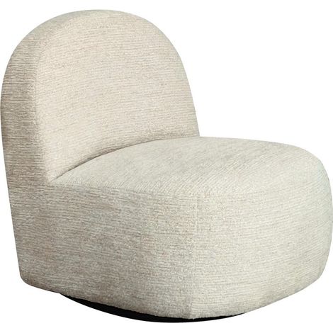 Fauteuil pivotant en tissu chenille côtelé - Blanc - Groovy (1/5)