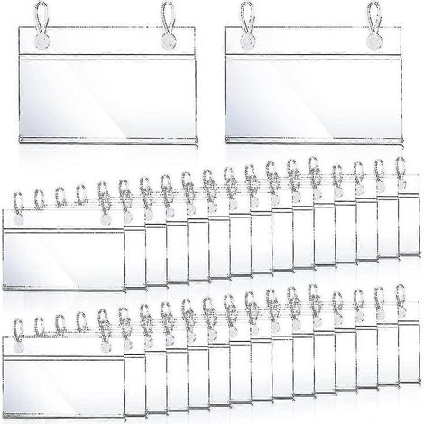 Porte-étiquettes en plastique avec clip de suspension pour étiquettes de prix (30) (1/5)