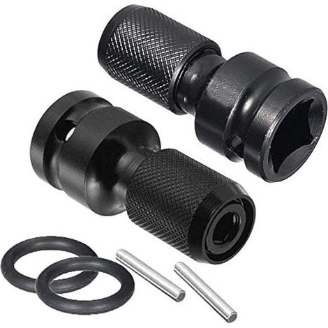 Lot de 2 adaptateurs de douille 1/2" carré vers 1/4" hexagone, mandrin à dégagement rapide pour clé à chocs et embouts de tournevis (1/5)