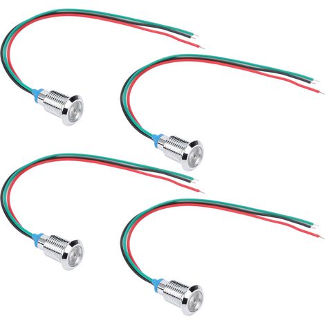 jeux de LED rondes précâblées étanches à 2 couleurs, cathode commune, 10 mm, 3-6 V (rouge et vert) (1/5)