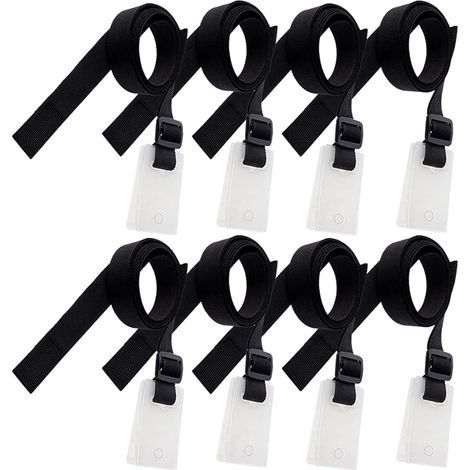 Kit di fissaggio per telo di copertura solare per piscina, fibbia a piastra per pellicola solare per piscina, set di cinghie per telo di copertura solare contenente 8 cinghie, 8 piastre per cordino e (1/5)