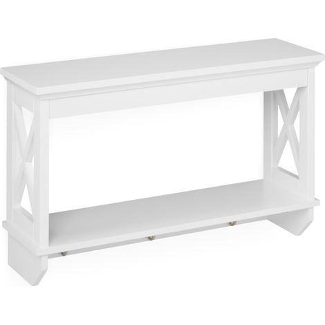 Mensola da parete multifunzionale finitura opaca 80 x 27 x 14 cm in legno bianco 130010379