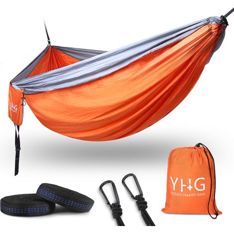 YHG Hängematte 300x200 cm in Orange - Große, strapazierfähige Gartenhängematte