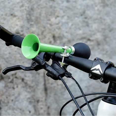 Bocina de aire para bicicleta - Timbre para bicicleta - Ciclismo seguro - Sonido claro - 20 cm - Azul (1/5)