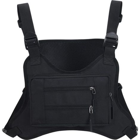 Linghhang – Sac à outils noir résistant à l\'abrasion – Compartiment principal modulable – Poche frontale zippée – Bretelles réglables (1/5)