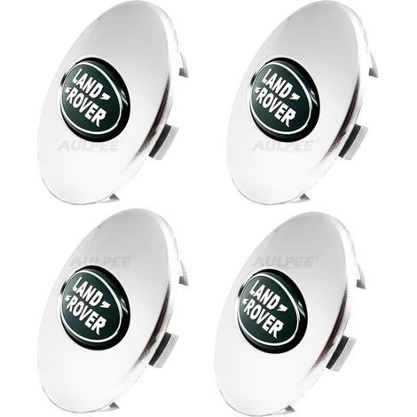 Enjoliveur de moyeu avec logo central 62 mm en ABS compatible avec les accessoires Land Rover (LR vert chromé) (1/4)