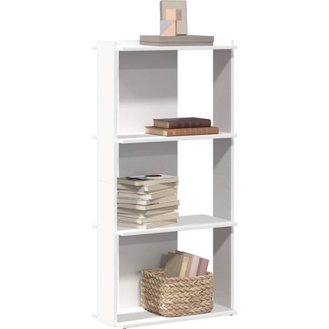 Bücherregal 3 Böden Weiß 60x30x120 cm Holzwerkstoff