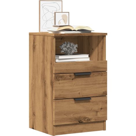 Mesitas noche 2 uds madera ingeniería roble artisan 40x36x65 cm vidaXL (1/5)