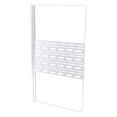ONDEE ZEN - Pare Baignoire CARIBA - 80x140x0,5cm - Verre trempé sérigraphié finition blanc (1/3)