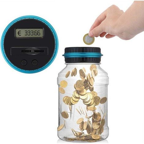 Tirelire Electronique, Numérique Tirelire EUR Compteur, Automatique Coin Comptant Money Box pour Enfants et Adulte, 1,8L Tirelire avec écran LCD (1/4)