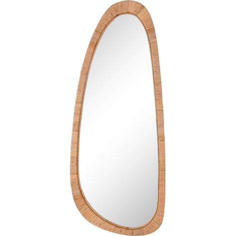 Miroir en rotin épuré pour élégance naturelle - Beige naturel rotin (1/4)