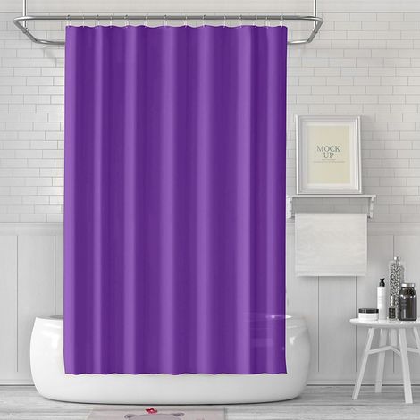 Duschvorhang 180x180 cm Anti-schimmel Wasserdicht PEVA Lila inkl. 12 Ringe (1/5)