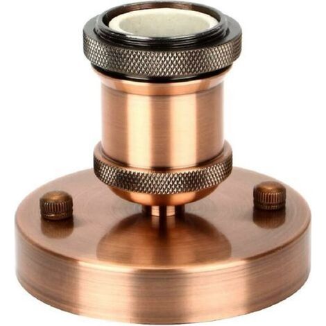 Edison Douille De Lampe E27 Vintage Adaptateur Lumière Socket Rétro Lustre Sans Fil En Céramique à L'intérieur, 1 Pack, Laiton Antique Rouge (1/4)