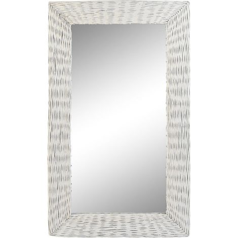 DKD Home Decor Miroir mural Cottage blanc 87x147 cm (1/3)