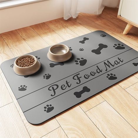 Tapis pour gamelle de chien - Tapis pour gamelle de chien super absorbant à séchage rapide - Facile à nettoyer,S-3040cm (1/5)