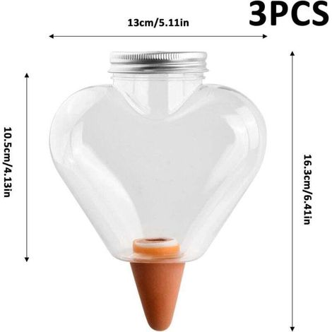 Boule d'arrosage automatique de 500 ml avec cône de débit, système d'irrigation sphérique, arroseur de jardin en plastique, convient à une utilisation intérieure et extérieure. (1/3)
