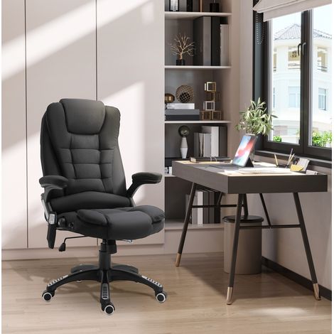 MEUBLIV Fauteuil de bureau gaming noir 68x72x120 cm – massage chauffant inclinable (1/5)