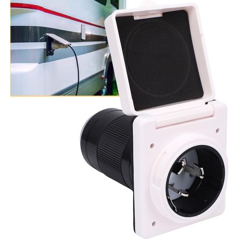Prise RV à verrouillage par rotation 50 A NEMA SS2-50P, fiche mâle à bride verrouillable fermée pour remorque, bateau, caravane, fourgonnette (1/4)