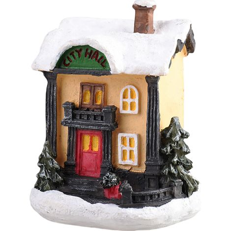 Maison De Village De Noël Éclairée - Maison En Résine Avec Lumières Led - Décoration De Table De Noël - Ornement Festif - Lot De 1 Pièce (1/5)