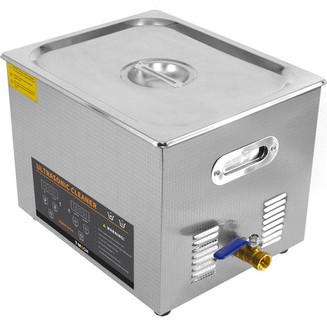Pulitore d ultrasuoni 15L professionale commerciale in acciaio inox bagno di pulizia 1-30 minuti timer 0-80 ° C riscaldatore 450W 240V 40kHZ gioielli parti metalliche Incluso cestino in rete metallica
