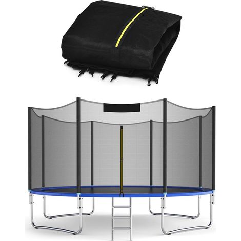 Filet de sécurité trampoline protection anti-chute 10FT pour trampoline rond 6 poteaux droits en PE résistant jardin (1/5)