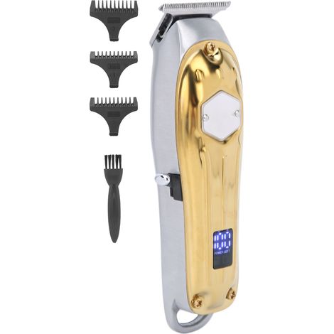 Tondeuse à cheveux électrique rechargeable par USB avec écran LCD, couleur or (1/5)
