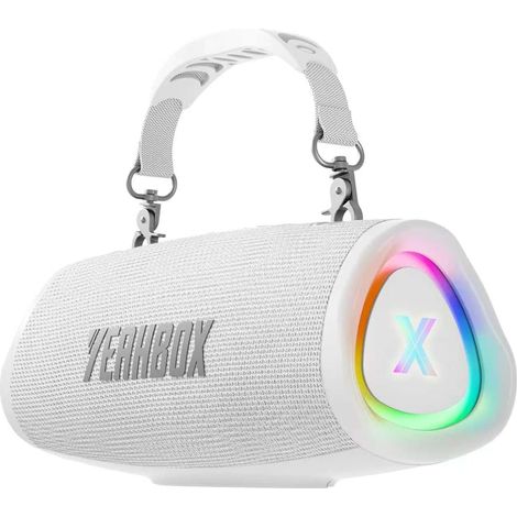 Enceinte Bluetooth Portable 50W, Graves Puissantes, Haut-Parleur Racetrack, Tweeter 31 mm, DSP Audio, Bluetooth 5.3, USB/TF/AUX, Enceinte sans Fil Extérieur (Blanc) (1/5)