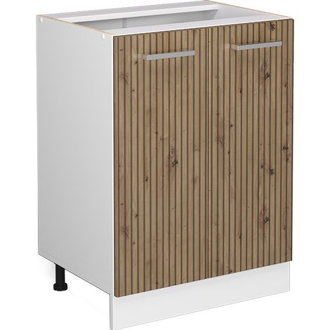 Meuble bas de cuisine R-Line, Chêne Artisan, 60 cm sans plan de travail, Vicco