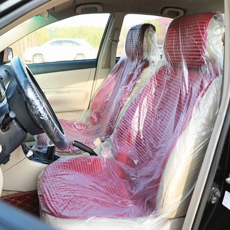 Pièces Protection en Plastique Ensembles de Housses de siège, Housses de Siège de Voiture Protecteurs Mécanicien Valet Rouleau Housse de Protection de Siège Jetable (1/5)
