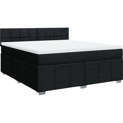 Maison Exclusive - Cama box spring con colchón tela negro 180x200 (1/5)