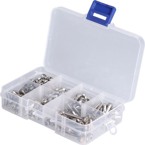 Kit d'assortiment de boulons et écrous à tête hexagonale M3 en acier inoxydable 304 (1/5)