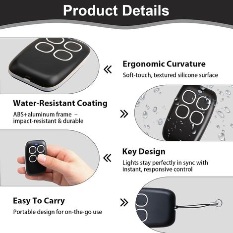 Telecomando universale per porta da garage, 280-868 MHz, multifrequenza, codice variabile 4 in 1, compatibile con Came TOP432EV/NA/EE (1/4)