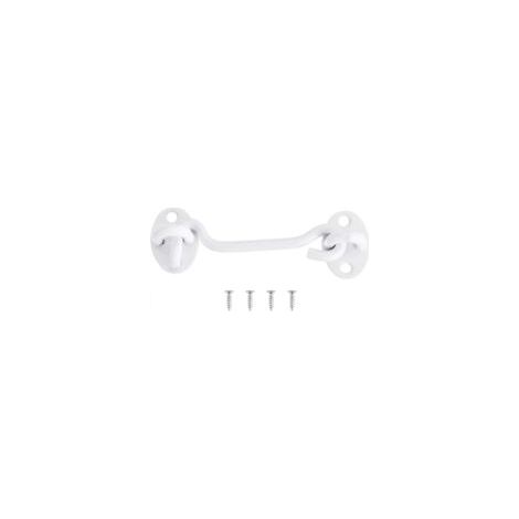 Loquet de grange à œillet en acier inoxydable de 100 mm, adapté aux fenêtres, cabines et portes coulissantes, blanc. - Crezuo