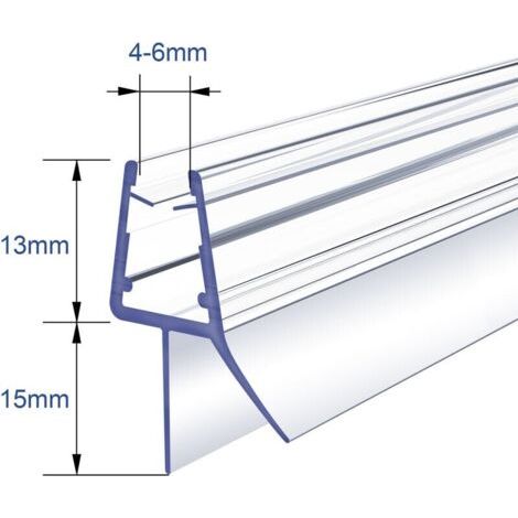 Joint d'étanchéité de 80 cm pour paroi de douche, adapté à l'étanchéité des portes de douche, en PVC, étanche, convient aux verres de 4 à 6 mm d'épaisseur. (1/4)