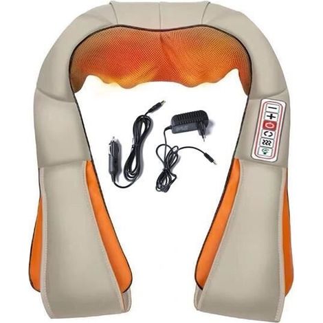 Filiyano-Appareils de beauté et de bien-être, coussin de massage électrique Shiatsu chauffant pour les épaules, à pétrissage profond, 6 boutons, prise