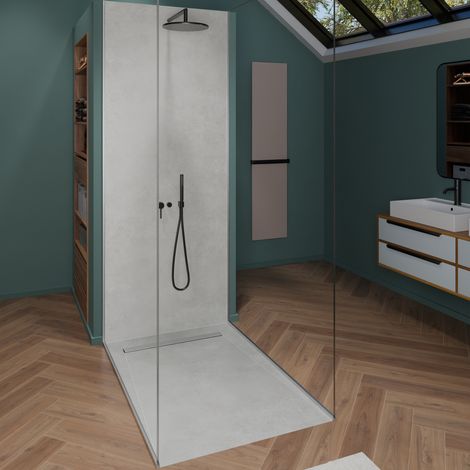 Onbath's bac à douche à carreler à caniveau 100x100 cm recoupable (1/5)