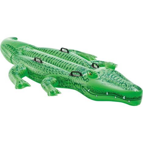 Bouée gonflable en forme de crocodile, 203 x 114 cm, accessoire flottant destiné aux activités nautiques récréatives.-AquaForge (1/3)