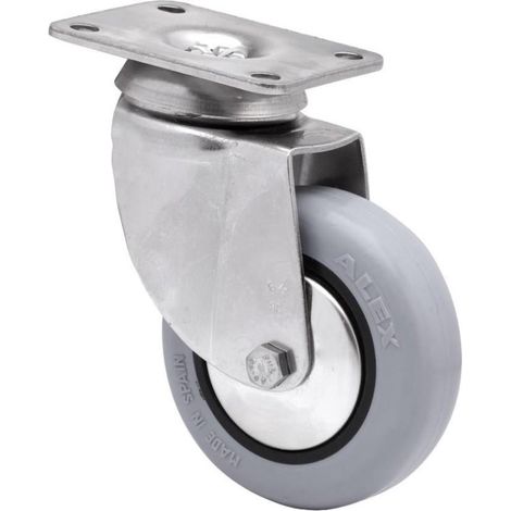 rueda giratora placa inox.10bhi80cp-pgi poliamix-goma gris eje liso (1/2)