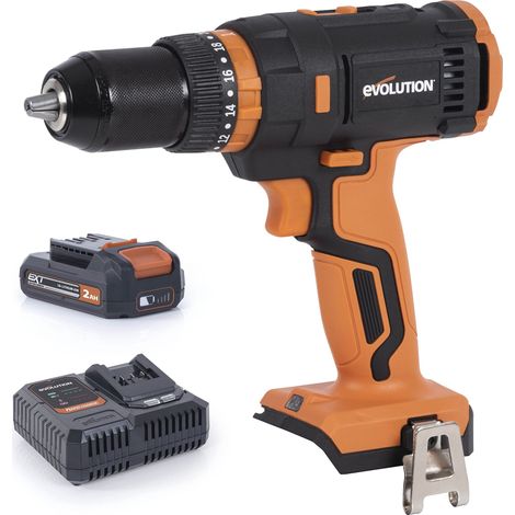 Perceuse combinée sans fil 18 V avec 3 modes (perceuse, conduite, impact), vitesse variable, clip de ceinture, lampe de travail LED – Batterie lithium-ion et chargeur (1/5)