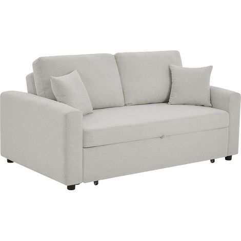 Divano letto 3 posti in tessuto beige - INIZOR